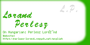 lorand perlesz business card